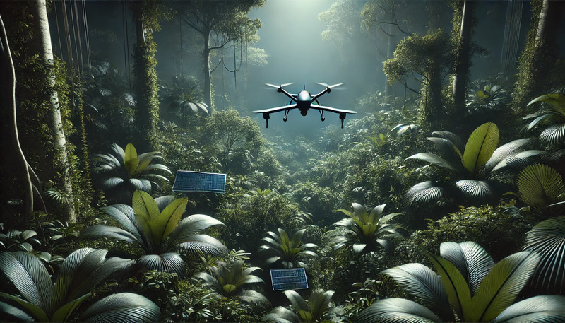 a tactical drone navigates dense
  vegetation